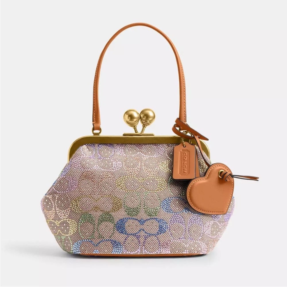 NWT Coach Kisslock 16 Crystal Jacquard